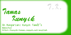tamas kunyik business card